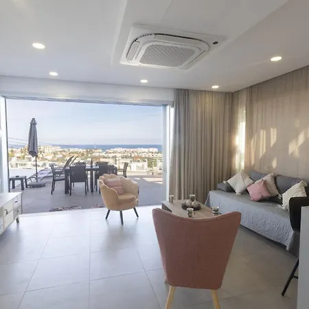 Kypriana Sea Views Walk To & Strip Sleeps 8 Pool Villa Protaras