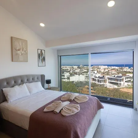Villa Kypriana Sea Views Walk To & Strip Sleeps 8 Pool Protaras